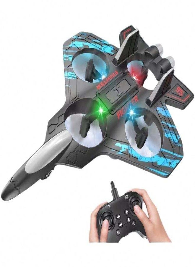 CIRBOX Fighter Jet RC Plane for Kids - 2.4GHz Remote Controlled Fighter Airplane | Easy to Fly Stable Jet with LED Lights, 360° Hover & Stunt Rolls | Lightweight RC Airplane Toy for Boys & Girls - Image 1